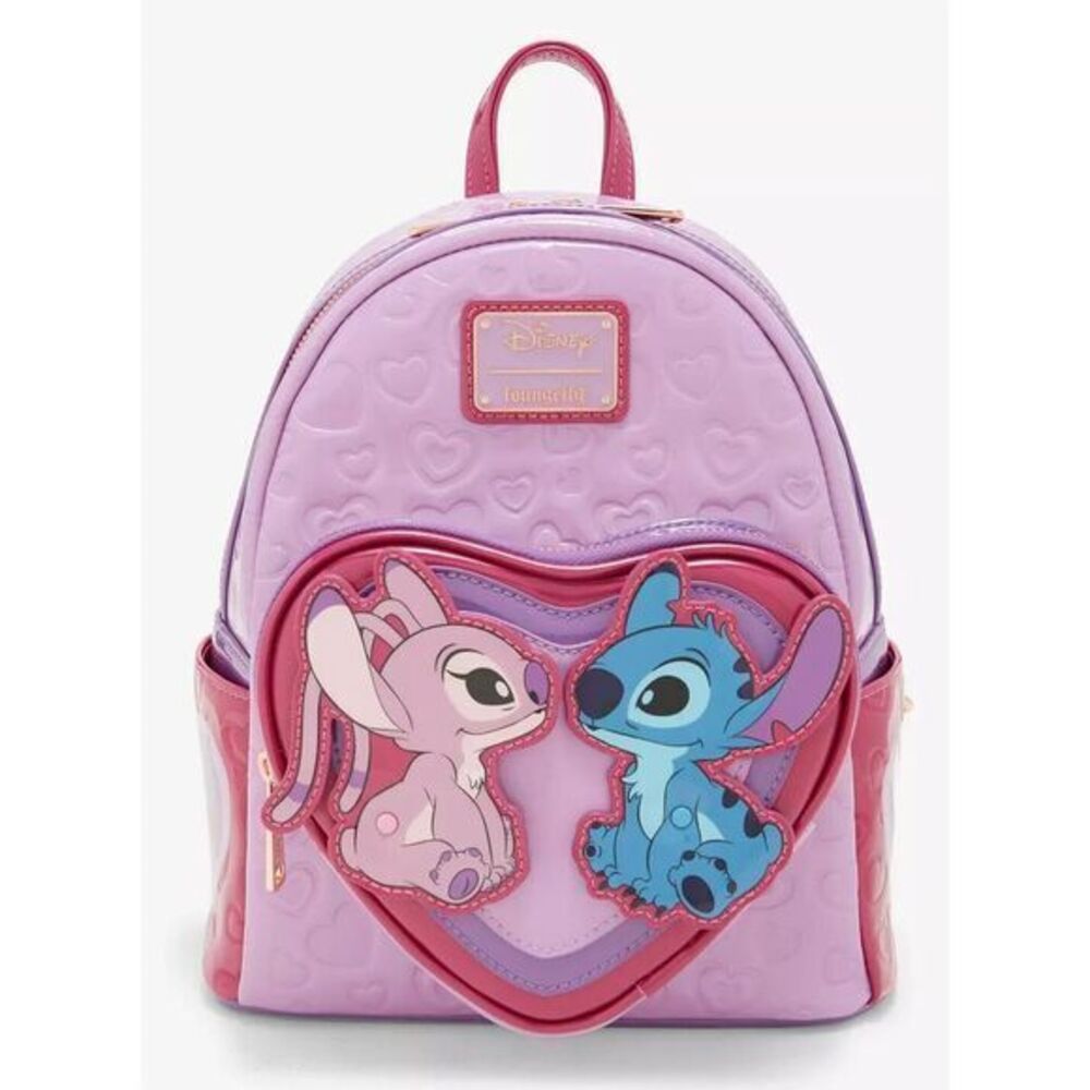 Loungefly Disney Angel &‎ Stitch Heart Moving Mini Backpack Exclusive